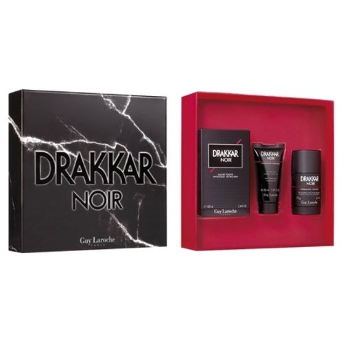Guy Laroche's Drakkar Noir essence and its electrifying box