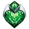 The Aura Mugler heart-shaped emerald perfume bottle