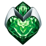 The Aura Mugler heart-shaped emerald perfume bottle