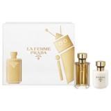 Refined and confusing, the new La Femme Prada perfume set